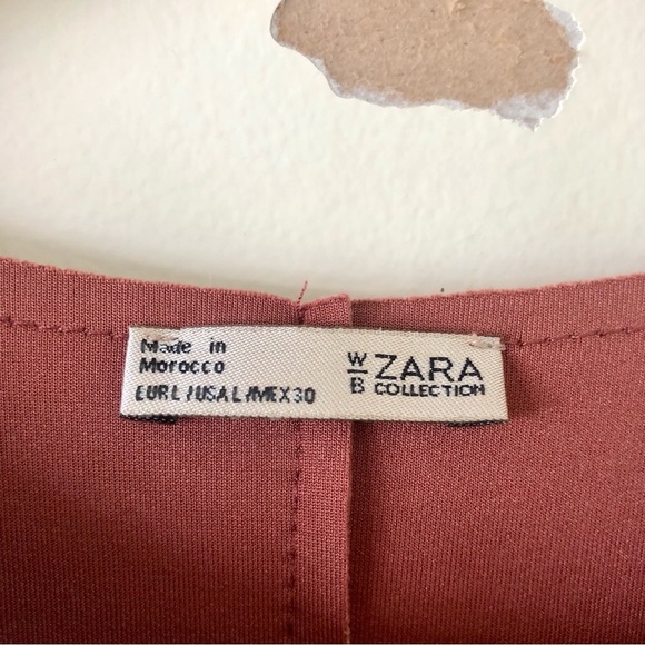 Zara Faux Suede Three Quarter Sleeve Top on Blush Size Large - Picture 3 of 6